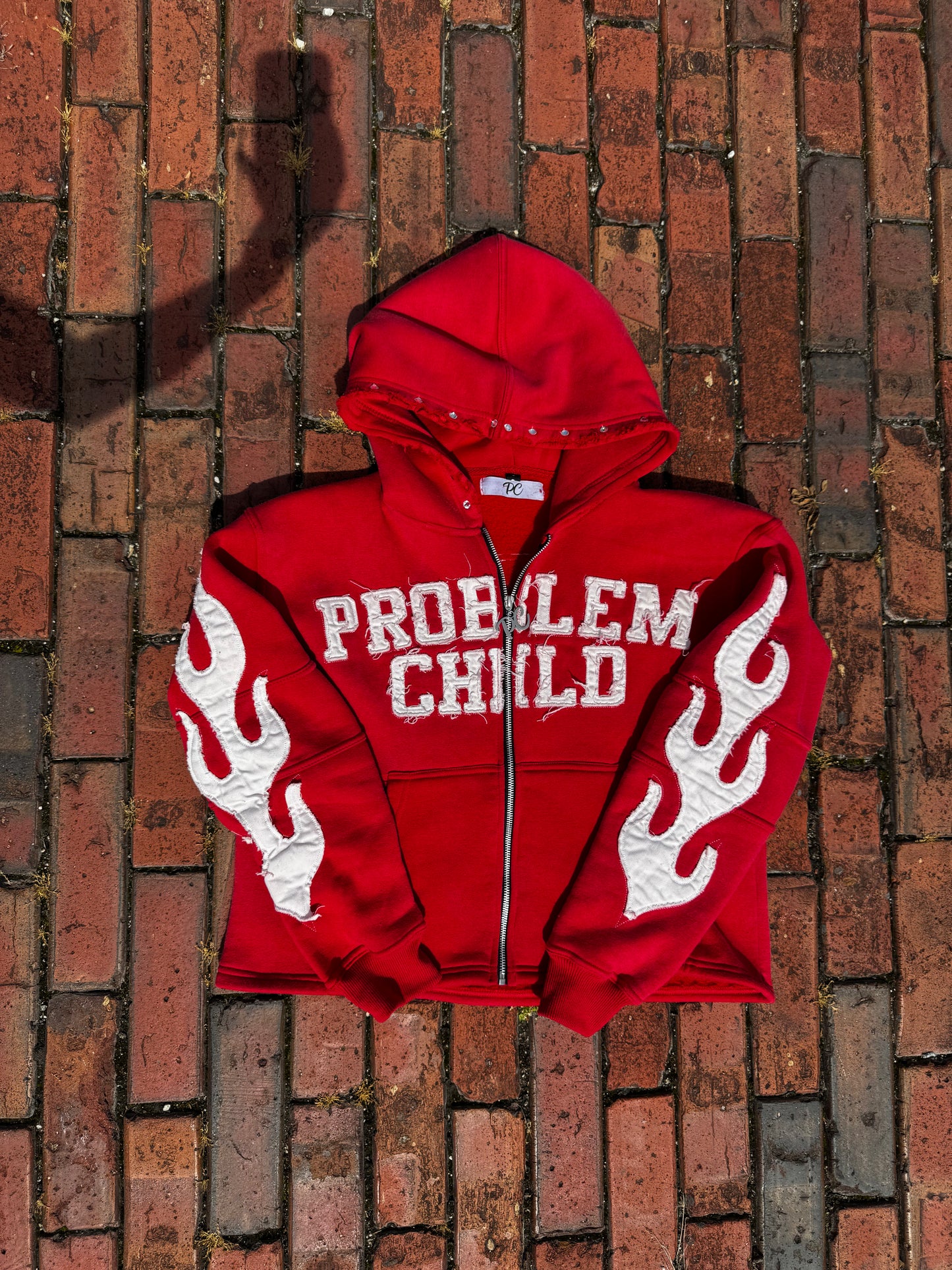 RED ZIP-UP HOODIE