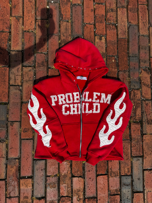 RED ZIP-UP HOODIE