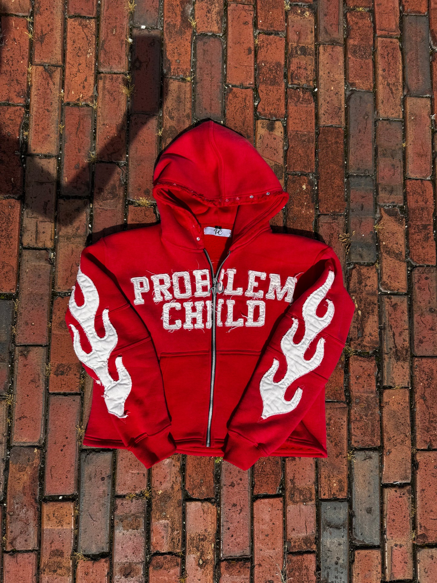 RED ZIP-UP HOODIE