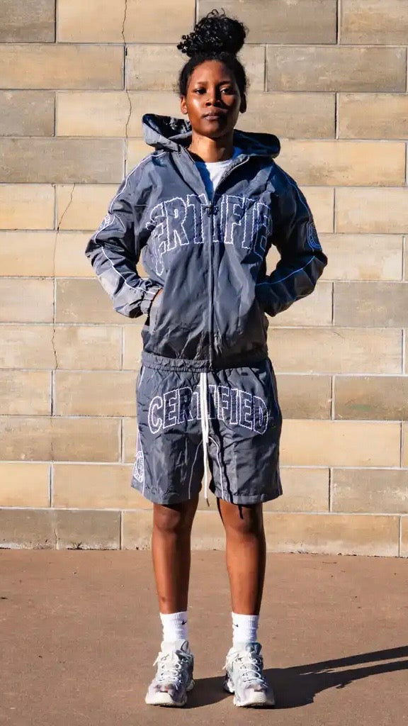 GREY WINDBREAKER SET