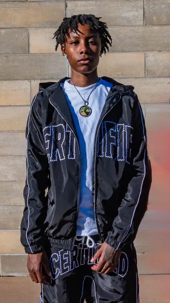 BLACK WINDBREAKER SET